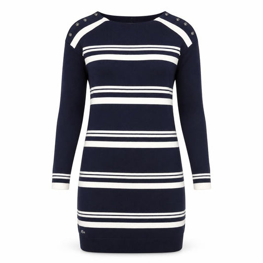 Lacoste Women's Blue Striped Wool Jumper Dress Size 8