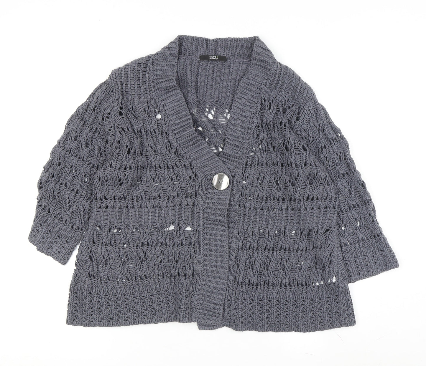 Womens UK Size 14 Marks and Spencer Grey Cardigan Jumper