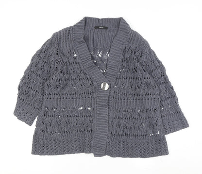 Womens UK Size 14 Marks and Spencer Grey Cardigan Jumper