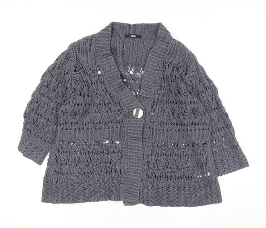 Womens UK Size 14 Marks and Spencer Grey Cardigan Jumper
