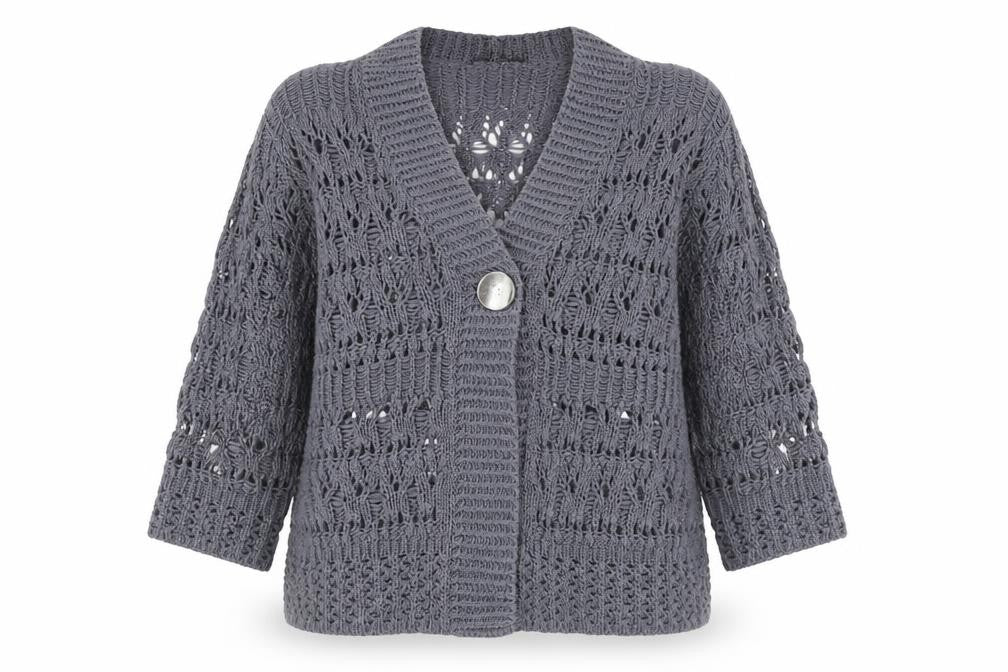 Womens UK Size 14 Marks and Spencer Grey Cardigan Jumper