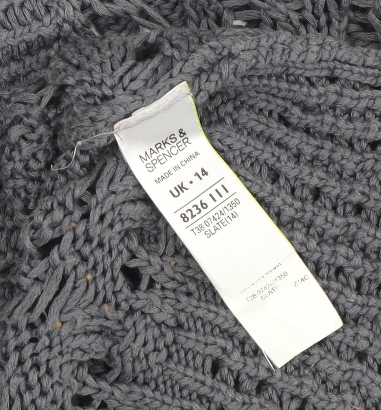 Womens UK Size 14 Marks and Spencer Grey Cardigan Jumper