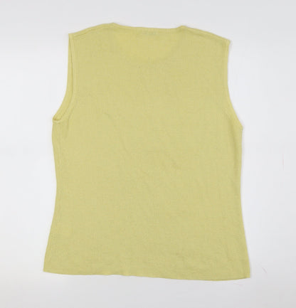 Womens UK Size 16 House of Fraser Yellow Vest Jumper
