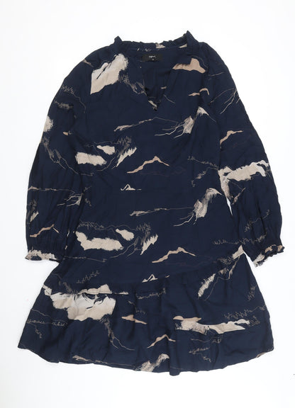 Next Women's Blue Long Sleeve Viscose Dress