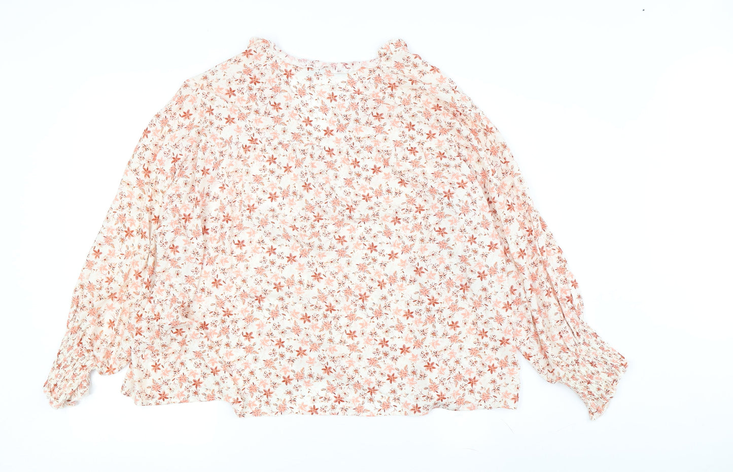 Zara Women's Floral Blouse, Size 12, Pink, Casual