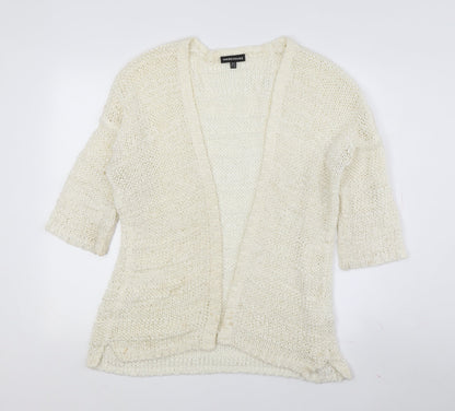 Womens UK Size 14 Warehouse Ivory Cardigan Jumper