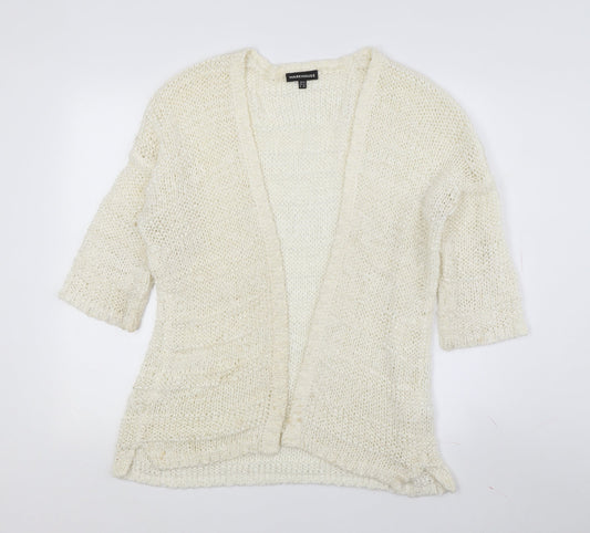 Womens UK Size 14 Warehouse Ivory Cardigan Jumper