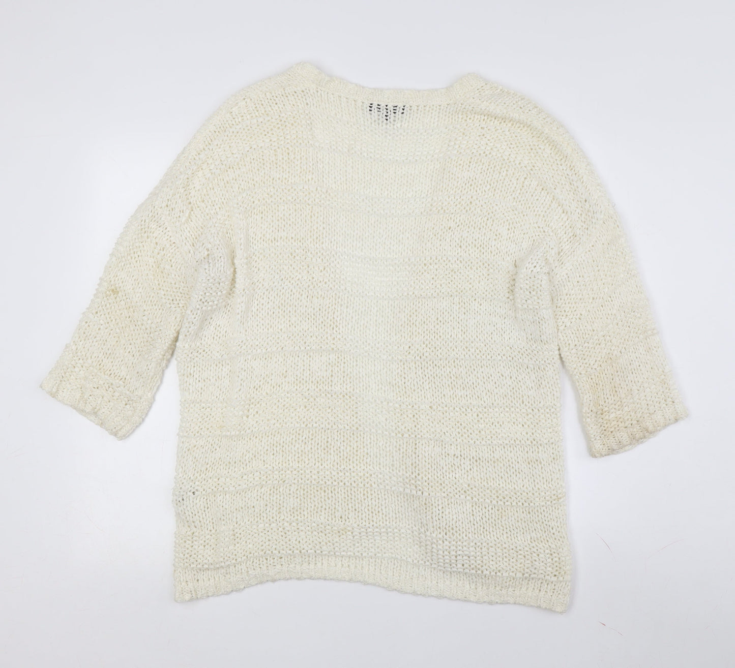 Womens UK Size 14 Warehouse Ivory Cardigan Jumper