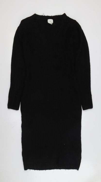 H&M Women's Black V-Neck Sheath Dress Size S