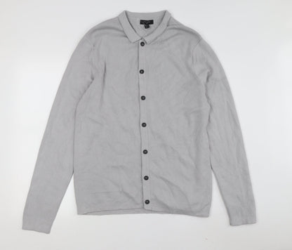 New Look Men's Grey Collared Cardigan L