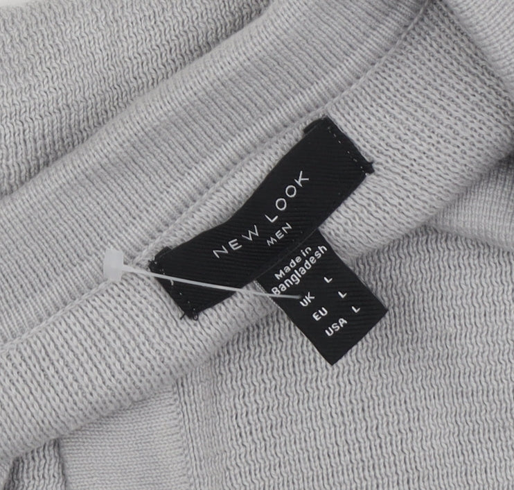 New Look Men's Grey Collared Cardigan L