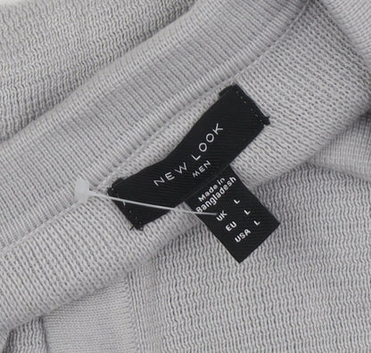 New Look Men's Grey Collared Cardigan L