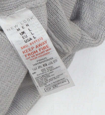 New Look Men's Grey Collared Cardigan L