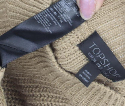 Womens UK Size 2 Topshop Beige Pullover Jumper