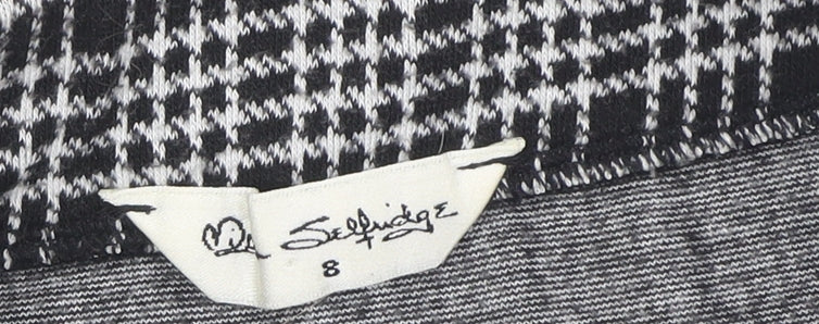 Miss Selfridge Women's Black & White Check Pencil Skirt Size 8