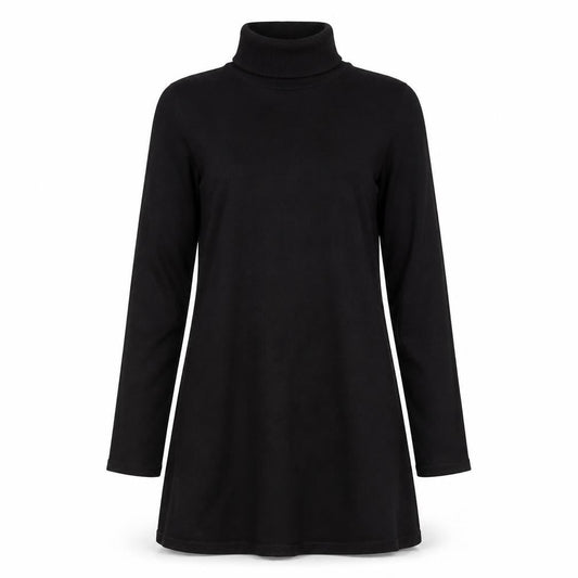V by Very Black Roll Neck Knit Dress, Size 8 for Women