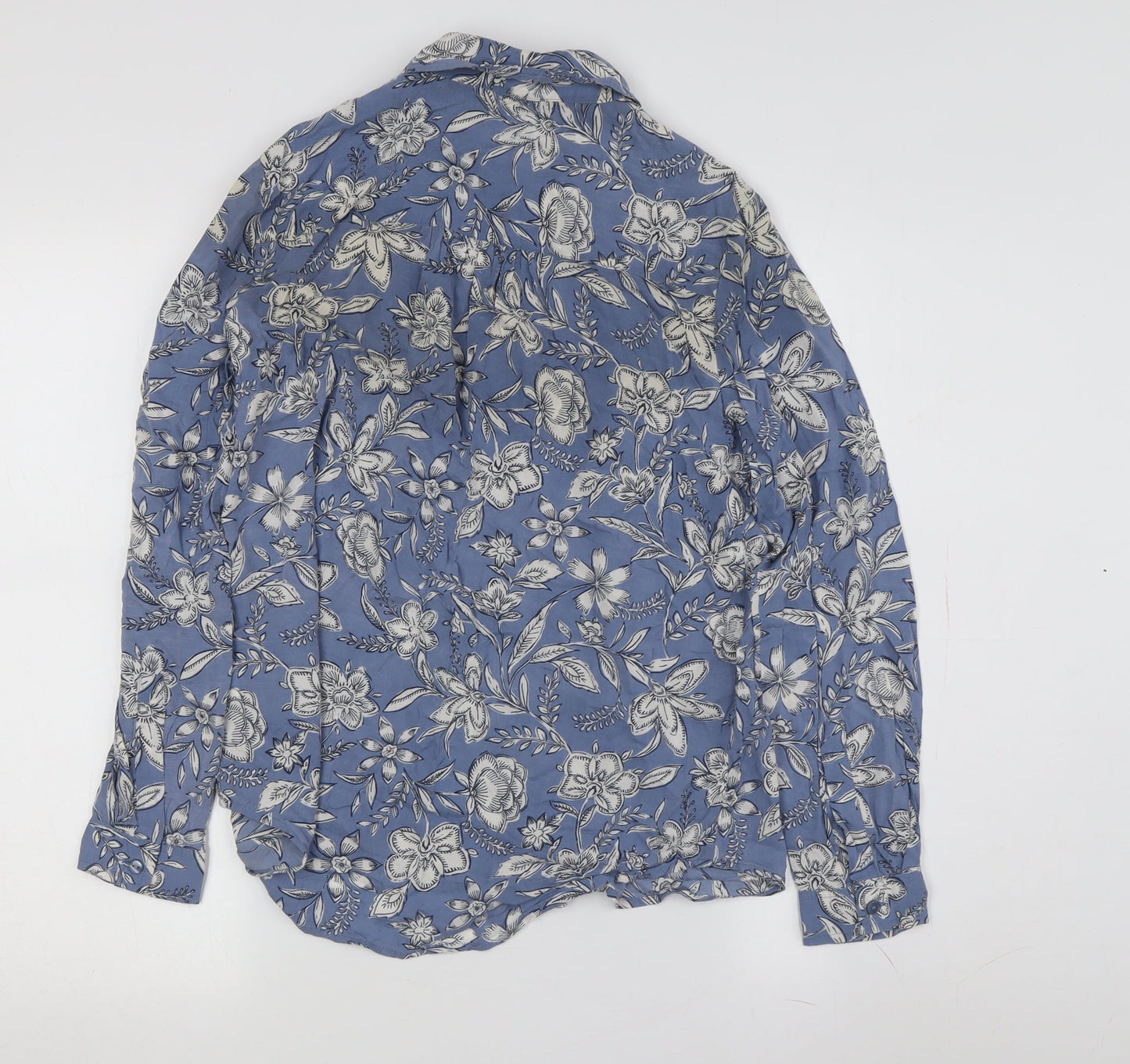 Womens UK Size 8 Marks and Spencer Blue Basic Button-Up
