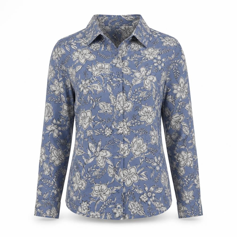 Womens UK Size 8 Marks and Spencer Blue Basic Button-Up