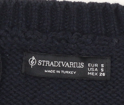 Womens UK Size S Stradivarius Black Pullover Jumper