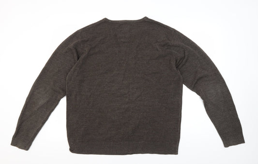 Topman Men's XL Brown Crew Neck Pullover Jumper