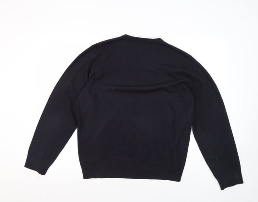 Marks & Spencer Men's M Black V-Neck Pullover Jumper