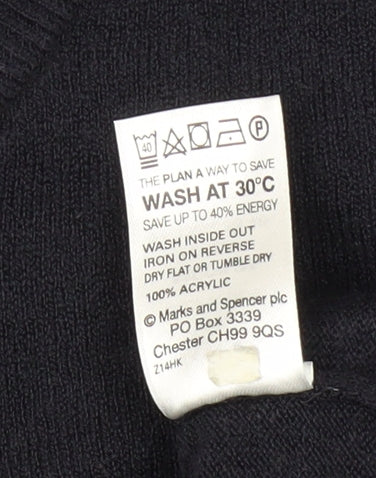 Marks & Spencer Men's M Black V-Neck Pullover Jumper