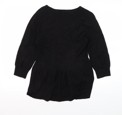 Womens UK Size 12 Marks and Spencer Black Tunic Jumper