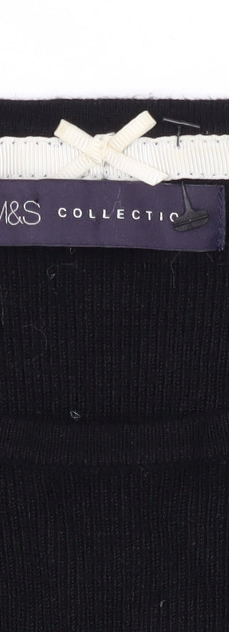 Womens UK Size 12 Marks and Spencer Black Tunic Jumper