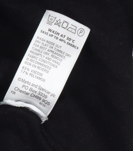 Womens UK Size 12 Marks and Spencer Black Tunic Jumper