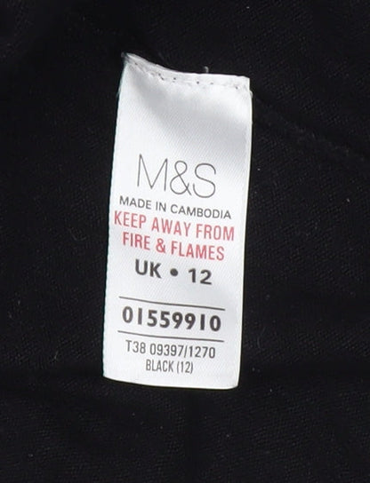 Womens UK Size 12 Marks and Spencer Black Tunic Jumper