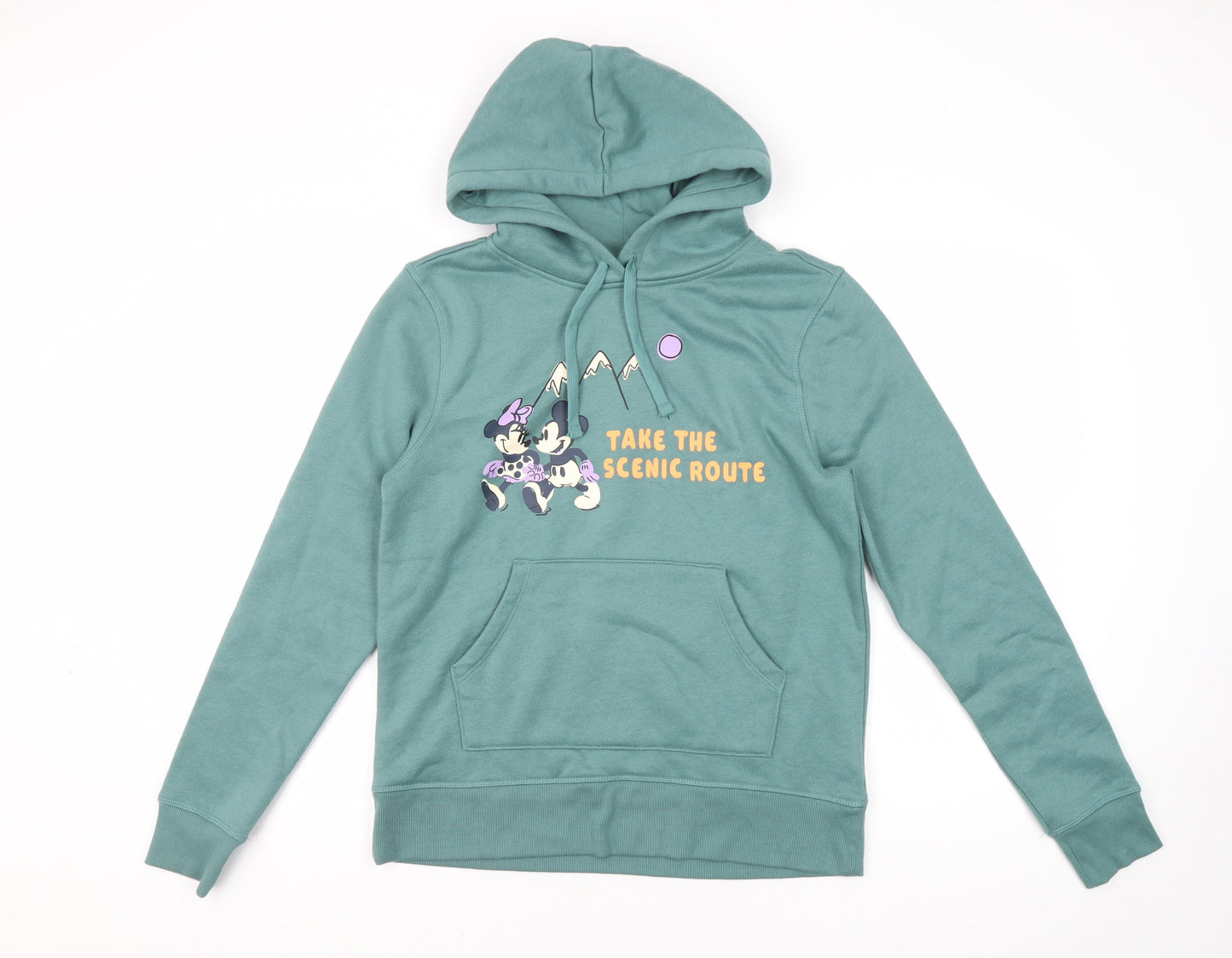 Womens UK Size S Disney Green Pullover Hoodie