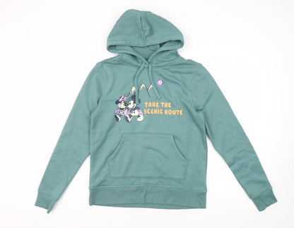 Womens UK Size S Disney Green Pullover Hoodie
