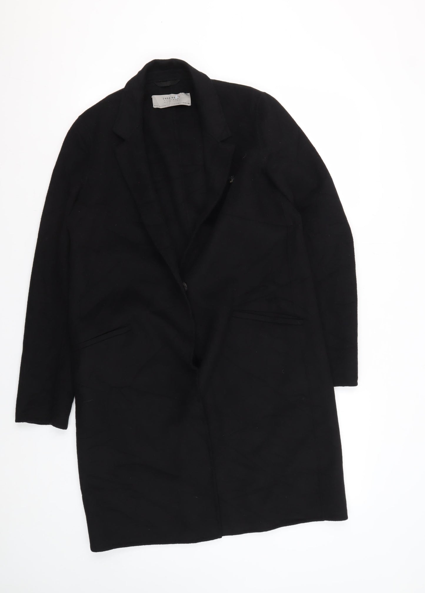 Womens UK Size S Zara Black Overcoat