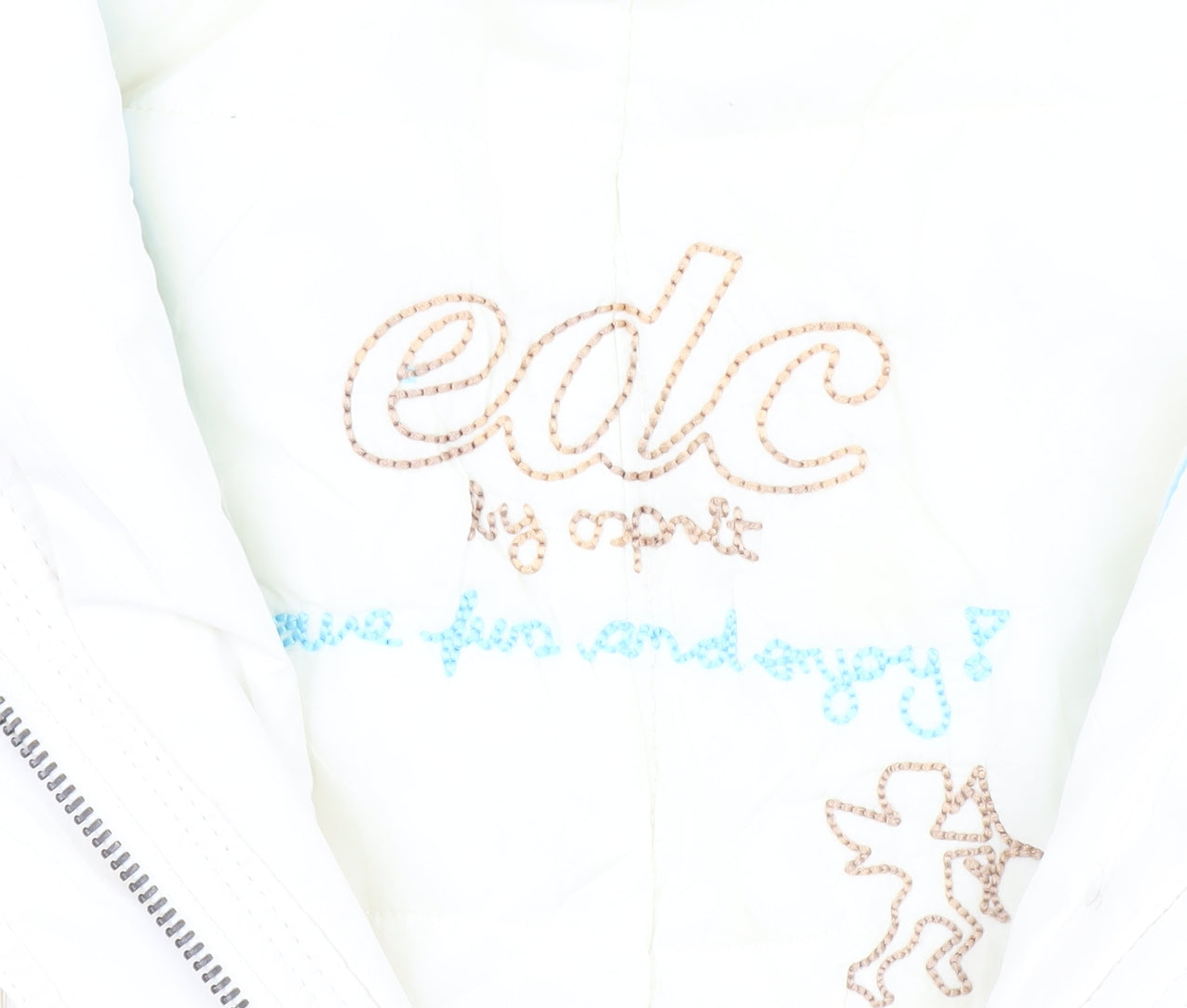 EDC by Esprit Women's White M Parka Coat, Winter Long Hooded