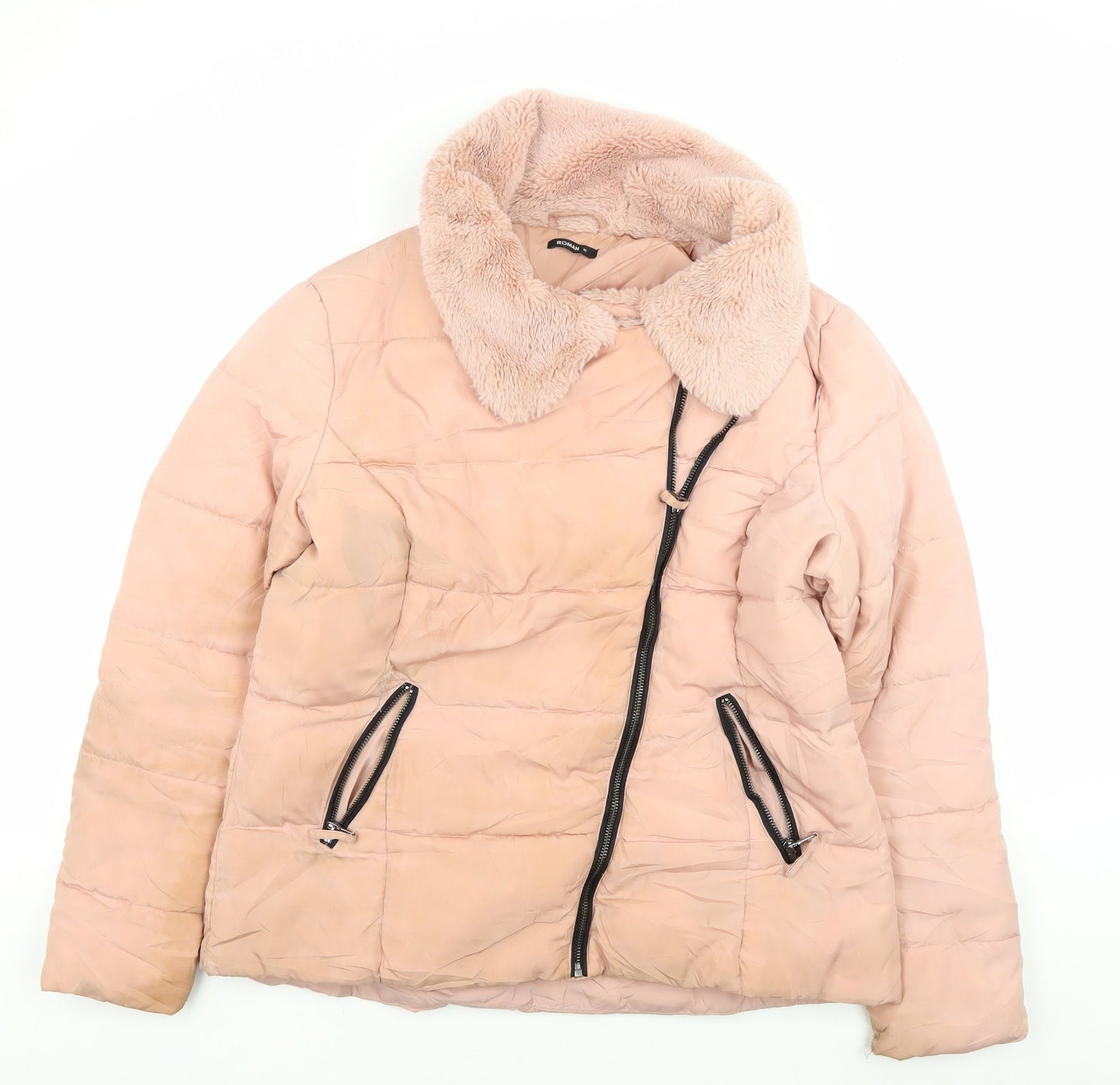 Womens UK Size 16 Roman Pink Puffer Jacket