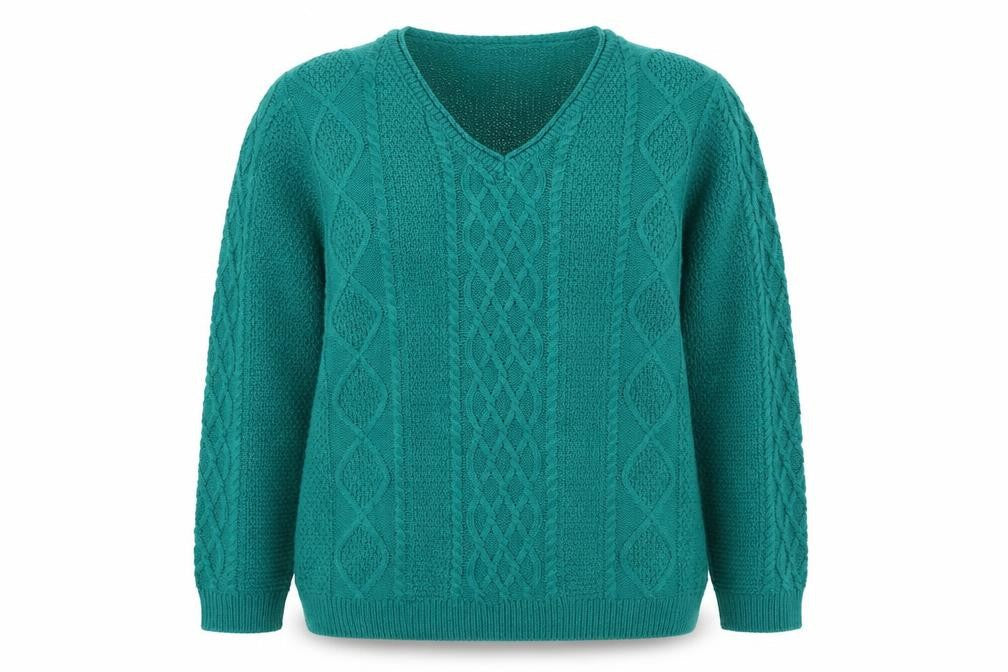 Womens UK Size S ISLE Green Pullover Jumper