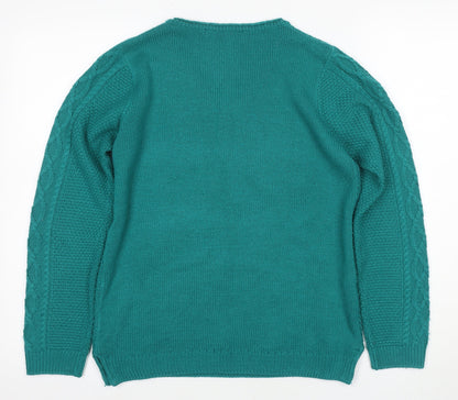 Womens UK Size S ISLE Green Pullover Jumper