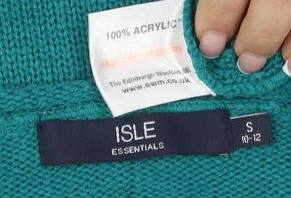 Womens UK Size S ISLE Green Pullover Jumper