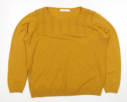 Womens UK Size M ISLE Yellow Pullover Jumper