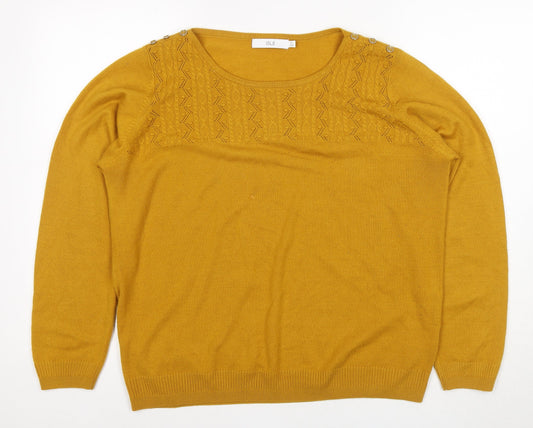 Womens UK Size M ISLE Yellow Pullover Jumper