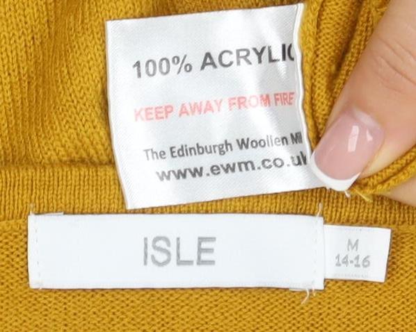 Womens UK Size M ISLE Yellow Pullover Jumper