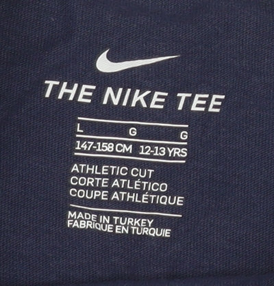Nike Unisex Kids Blue Athletic T-Shirt, Size L, Lightweight