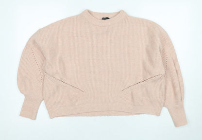Womens UK Size S Nobody's Child Pink Pullover Jumper