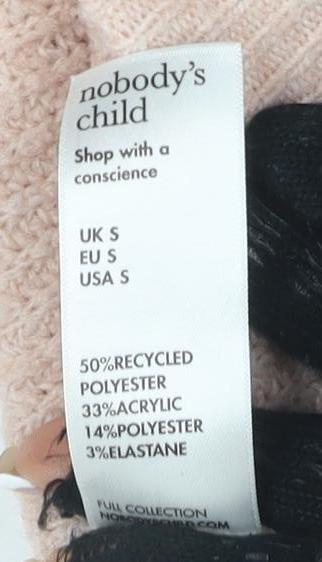 Womens UK Size S Nobody's Child Pink Pullover Jumper