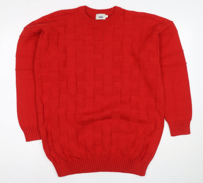 Stewarts Red Geometric Cotton Pullover Jumper L