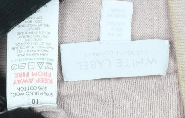 Womens UK Size 10 White Label Pink Wrap Jumper