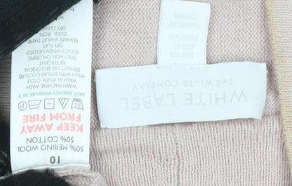 Womens UK Size 10 White Label Pink Wrap Jumper