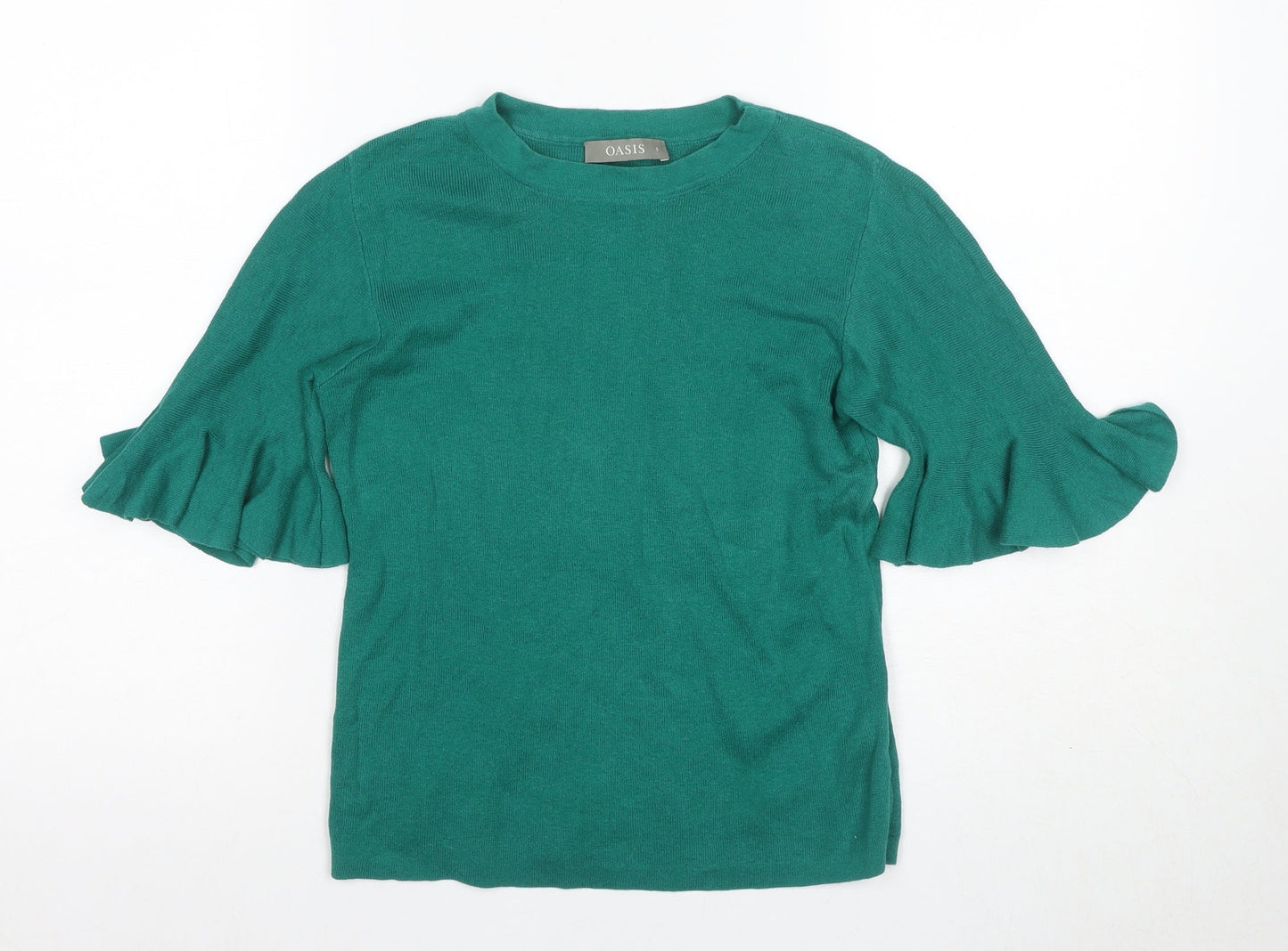 Womens UK Size S Oasis Green Basic T-Shirt
