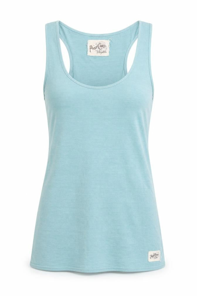 Womens UK Size 1 Post Card Blue  Tank