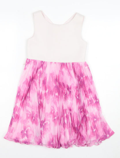 Monsoon Girls Pink Floral Fit & Flare Dress 7 Years